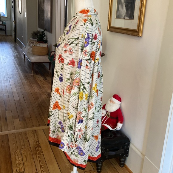 ZARA WOMAN FLORAL POLKA DOT
OVERSIZED V NECK TUNIC TOP
BLOUSE SIZE M - Picture 6 of 8